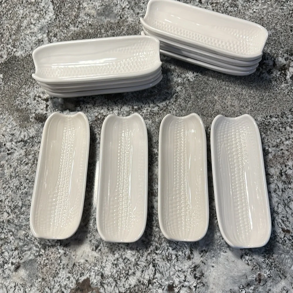 Set/4 Pfaltzgraff Heritage White corn cob holders